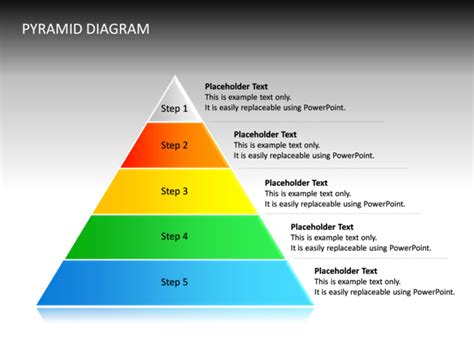 Powerpoint Slide Pyramid Diagram 3d Multicolor 5 Levels Cg 57