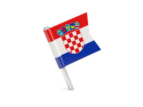 Square Flag Pin Illustration Of Flag Of Croatia