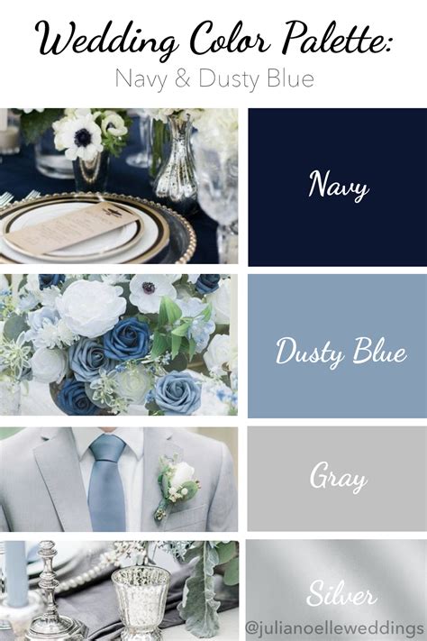 Navy Blue Dusty Blue Wedding Color Palette Cores Para Casamento