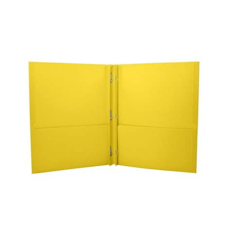 School Smart 2 Pocket Folder With Fasteners Yellow Pack Of 25