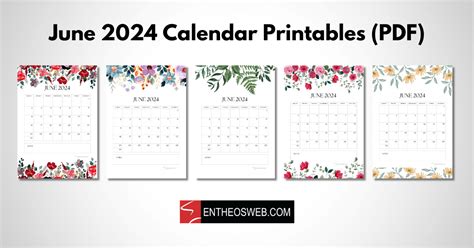 June 2024 Calendar Pdf Printables Entheosweb