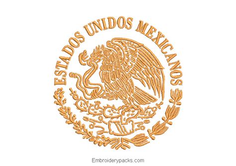 Embroidery Shield United Mexican States Embroidery Designs Packs