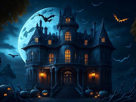 Premium Ai Image Halloween Haunted House Ai Generative