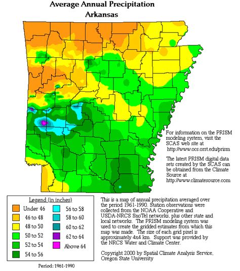 Arkansas Precipitation Map