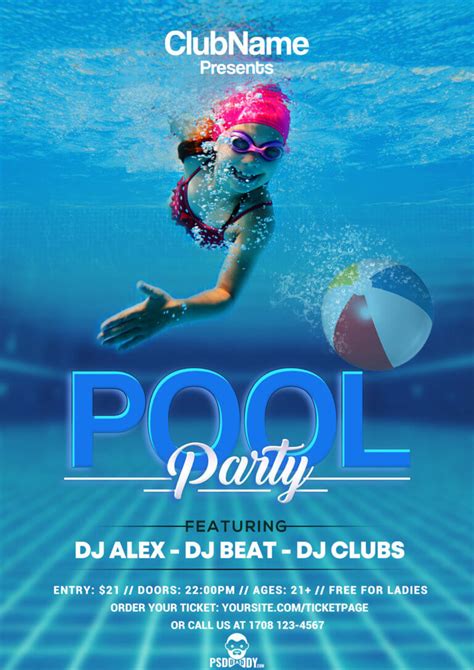 Pool Party Flyer Psd