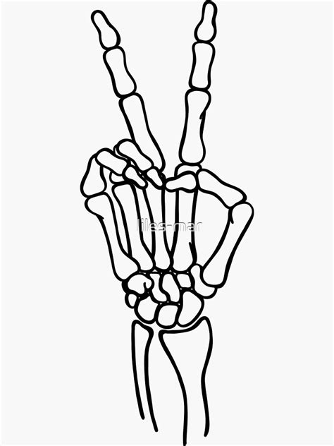 Peace Out Skeleton Hand Sticker For Sale By Liles Mar Redbubble