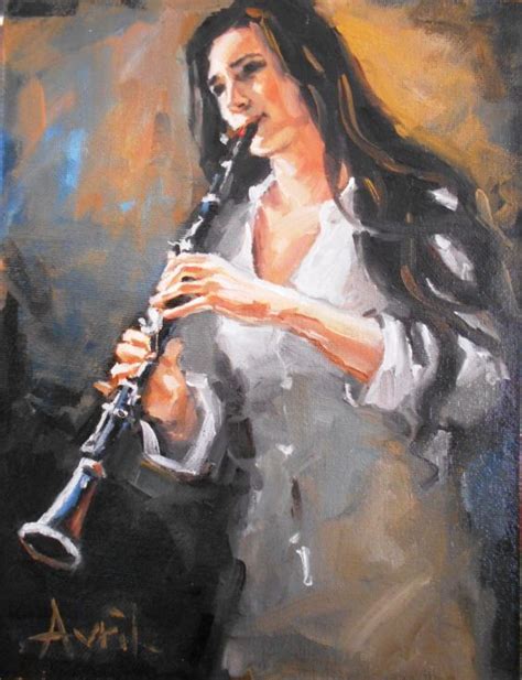 Clarinet 2016 Oil Painting By Avril Hattingh Clarinet Painting