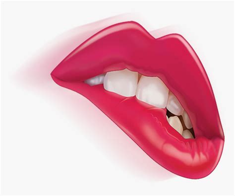 Clip Art Lip Biting Mouth With Tongue Licking Lips Hd Png Download Kindpng