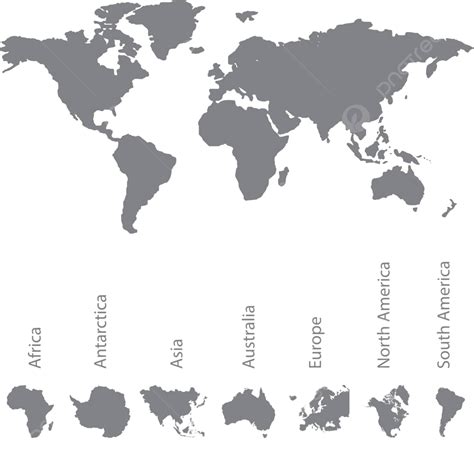 Mapa Del Mundo Ilustrado Con Todos Los Continentes Vector Png Copiar
