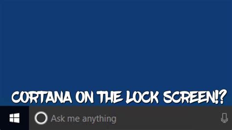 Disable Cortana On Windows 10 Lock Screen Windows 10 Lockscreen