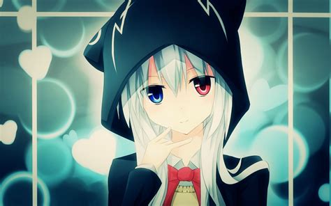 Download 1920x1200 Wallpaper Anime Girl In Hoodie Widescreen 1610