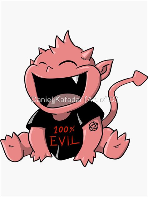 Cute Little Red Devil 100 Evil Sticker For Sale By Danielkafadar