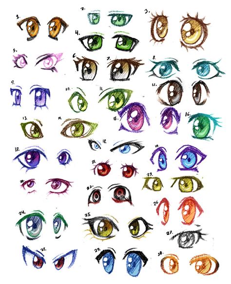 30 Pairs Of Anime Eyes By Lizalot On Deviantart