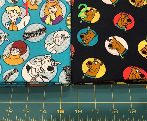 Scooby Doo Fat Quarter Cotton Fabric Character Fabric 100 Etsy