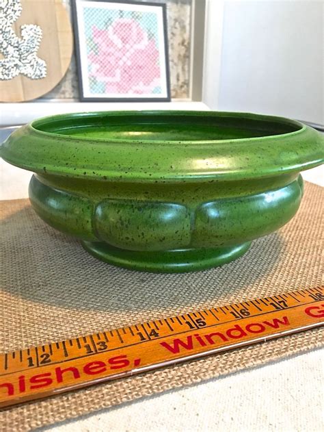 Vintage Haeger Low Profile Green Planter Pot Pottery Etsy Planter