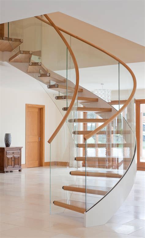 Floating Stairs Wood Twe 525 In 2020 Staircase Design Curved
