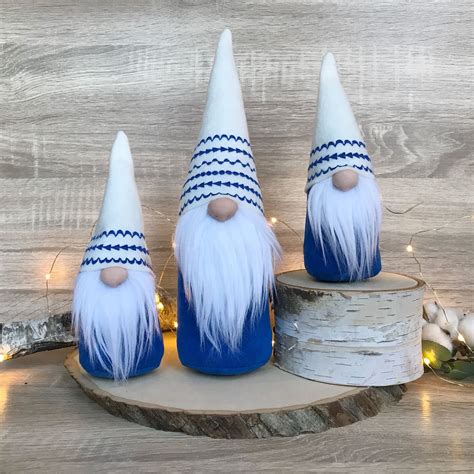 New Nordic Gnomes In Classic Blue And White Christmas Gnomes