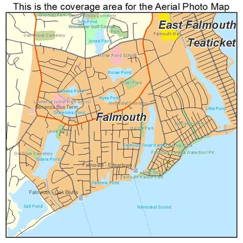 Aerial Photography Map of Falmouth, MA Massachusetts