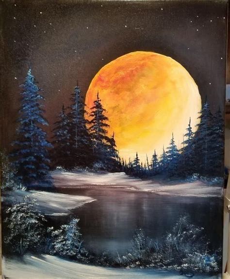 Pin By Bonita Wickline On Pictures Moonlight Painting Landscape