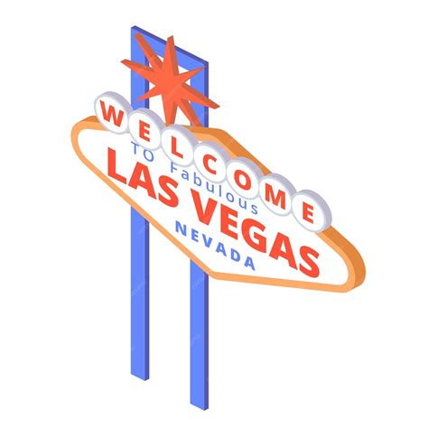 Premium Vector Signboard Welcome To Las Vegas In Isometric Style On A