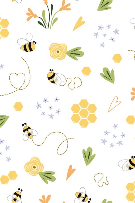 10 Honey Bee Patterns Cute Bee Iphone Background Wallpaper Pretty