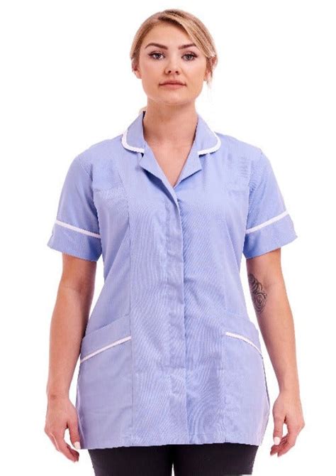 Classic Blue Healthcare Uniform Light Blue Nurses Tunic For Nhs