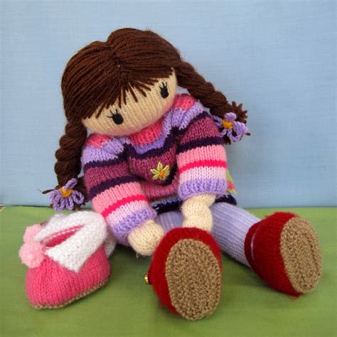 Posy Knitted Toy Doll Pdf Email Knitting Pattern Etsy