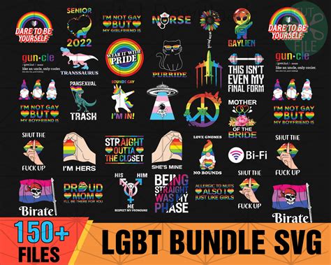 150 LGBT Bundle SVG Heart Rainbow Svg Gay Svg Lesbian Svg Gay Pride