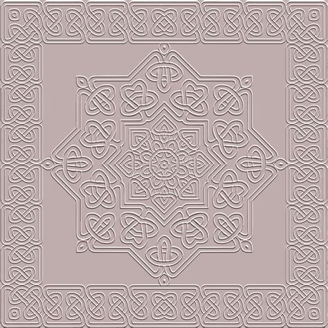 Textured Emboss 3d Celtic Seamless Pattern Square Frame Border