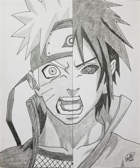 How To Draw Naruto And Sasuke