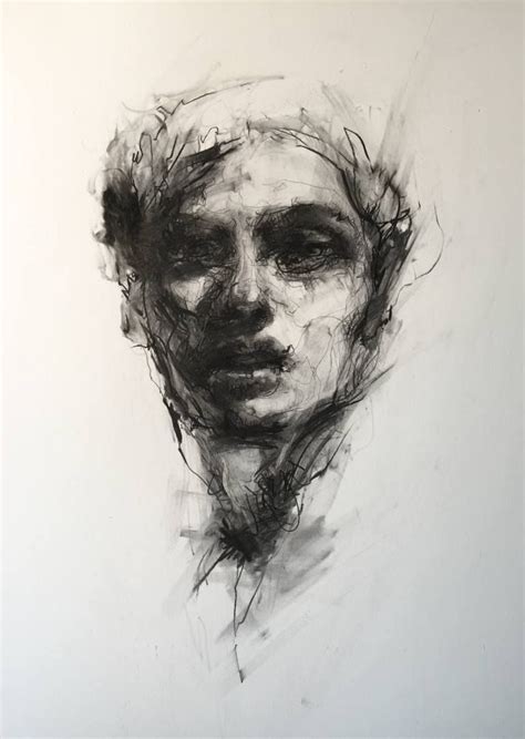 Saatchi Art Artist Agnes Grochulska Charcoal 2015 Drawing Portrait