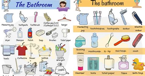 Bathroom Vocabulary Bathroom Accessories And Furniture 7esl