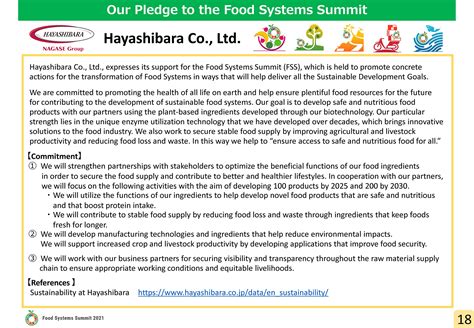 Working Toward Sustainable Food Systems｜hayashibara Co Ltd