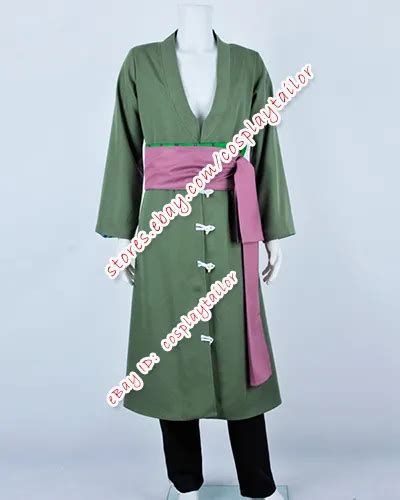 One Piece Roronoa Zoro Cosplay Cos Anime Green Coat Costume Outfit
