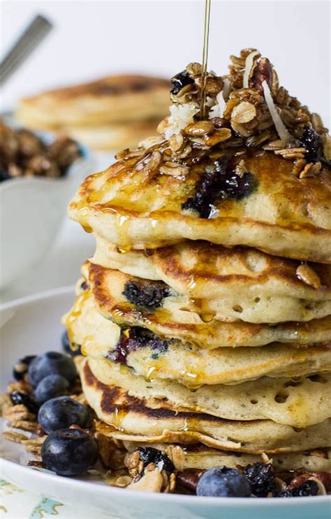 Blueberry Granola Crunch Pancakes Spicy Southern Kitchen