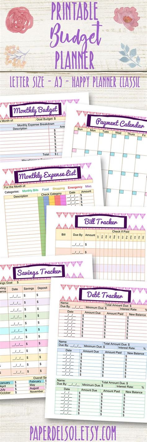 Happy Planner Budget Pages Finance Printables Happy Planner Etsy