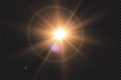 Efecto De Luz De Destello De Lente Especial De Luz Solar Transparente De Vector Destello De Sol