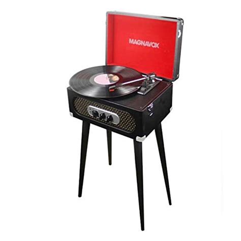 Magnavox Md708 Stereo Suitcase Turntable System With Stand And