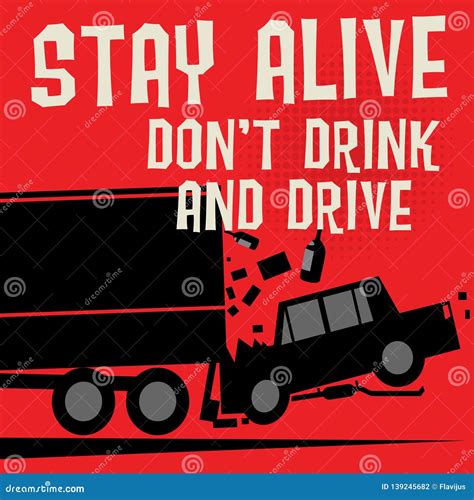 stop drunk driving accidents poster vector illustration 139245690
