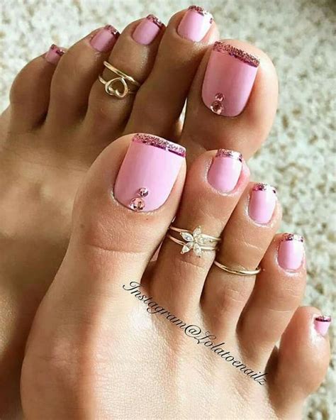 Piękne Stopy Top 21 Niesamowitych Inspiracji Na Modny Pedicure Pink Toe Nails Summer Toe Nails