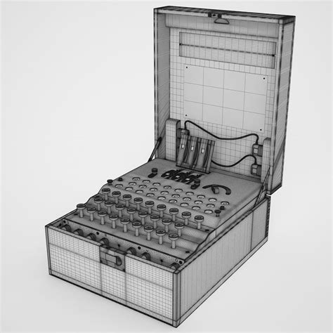 Enigma Cipher Machine 02 3d Modell 59 Obj Fbx Max Free3d
