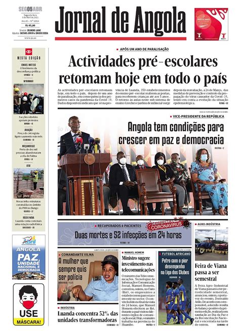Jornal De Angola Segunda 05 De Abril De 2021