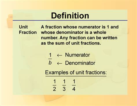 Definition Fraction Concepts Unit Fraction Media4math