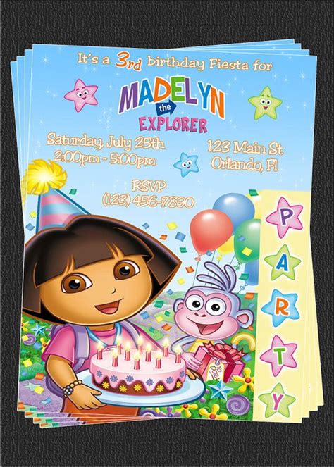 Custom Dora The Explorer Birthday Invitations Explorer Birthday Party
