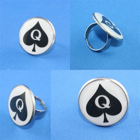 Ring Symbol Queen Of Spade Cuckold Adjustable Size Etsy