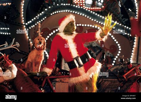 Max The Dog And Jim Carrey How The Grinch Stole Christmas 2000 Stock