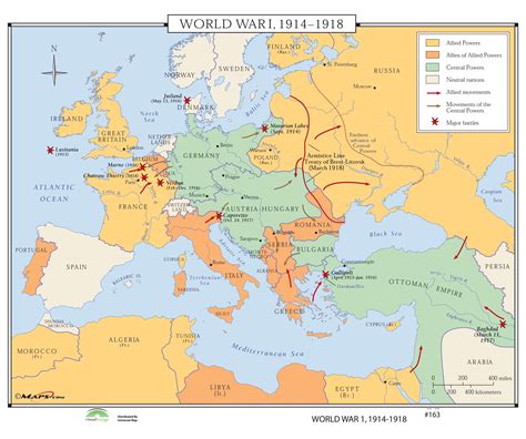 163 World War I 1914 1918 The Map Shop