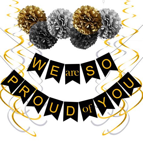Buy Black Gold We Are So Proud Of You Banner Kitgraduation Decorations