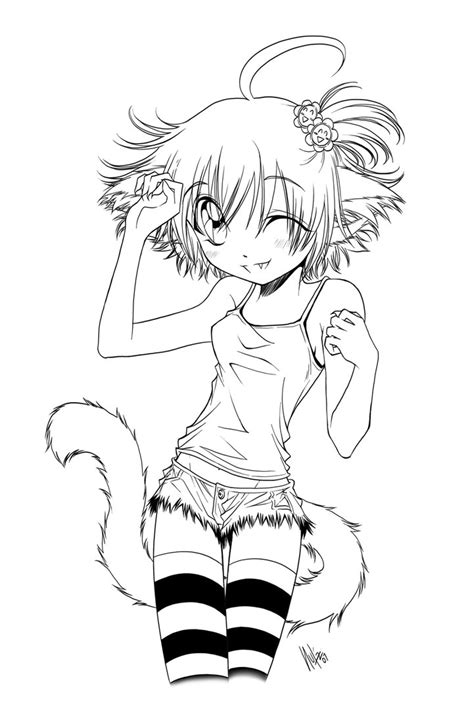 Cat Anime Coloring Pages At Getdrawings Free Download