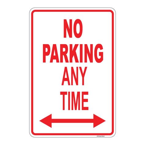 Safetysignsdepot 8 In X 12 In No Parking Any Time Plastic Sign Pse